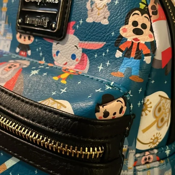Disney Parks Loungefly Mini Backpack & Matching Wallet - WDW Parks Retro Design - Picture 8 of 16